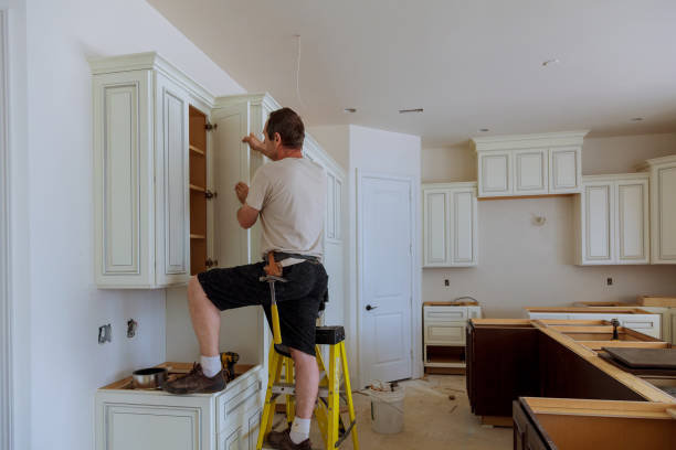 Kitchen island installation in Franklin Park by JMT Kitchen Cabinet